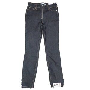 NWT Nine West Jeans Denim Stretch Skinny Ankle Exposed Front Zip Fly Pants Sz 2